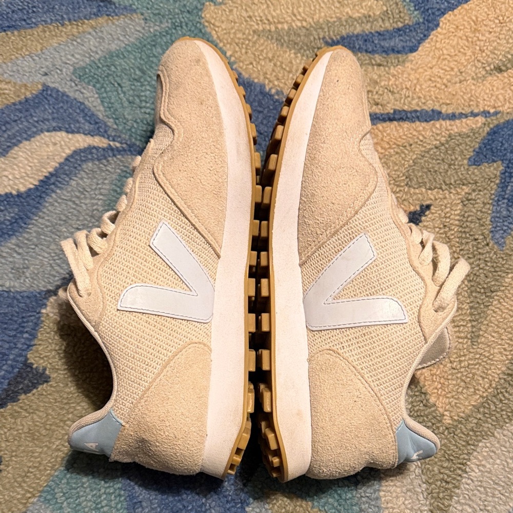 Veja Beige and Blue Women's Sneakers - Picture 4 of 6